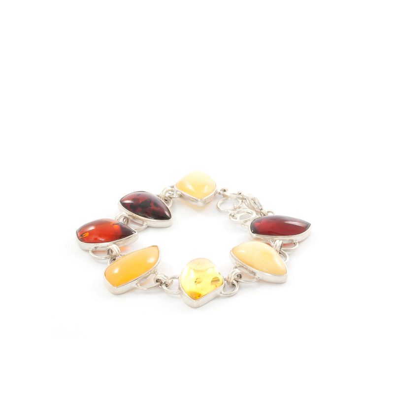 amber-silver-bracelets-with-color-amber-stones